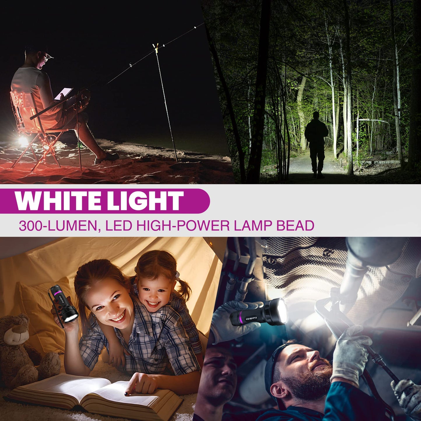 EverBrite 2-in-1 Mini Lanterns and LED UV&White Light Flashlight