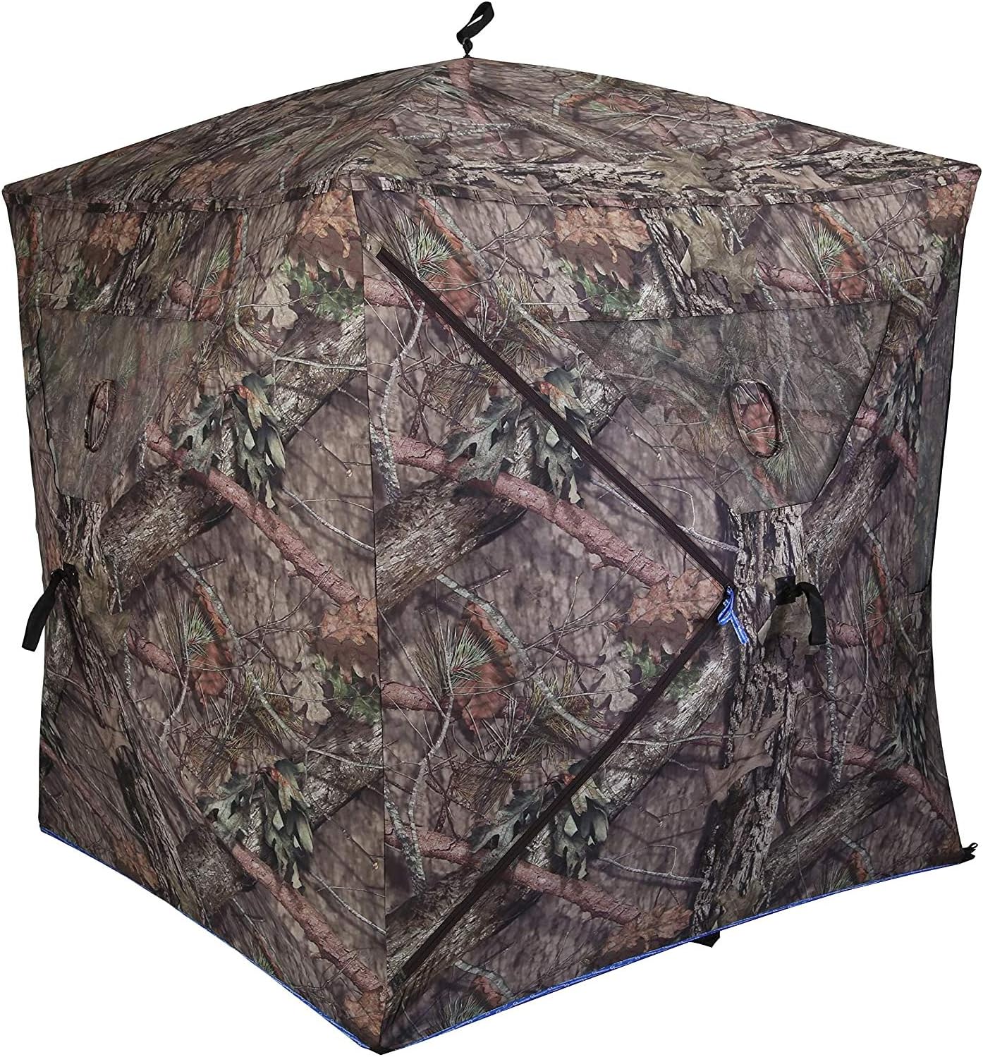 Ameristep Element Hub-Style Durable Noise-Free Hunting Ground Blind with Shoot-Through Mesh Windows & Gun Ports | 3 Hunters Concealment | Mossy Oak Break Up Country Camo | Easy Setup & Takedown