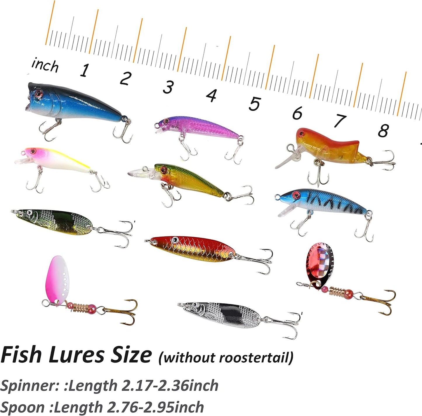 Spoon Fishing Lures Kit, 30pcs Bass Swimbaits Spinner Baits Metal Walleye Spoon Lures Crankbaits Assortment for Bass Trout Salmon Walleye Fishing