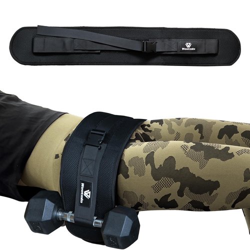 WOOTMIN Hip thrust belt PRO, Thickened non-slip,fully upgraded Hip thrust belt for dumbbells, more comfortable Hip thrust belt, home gym Hip thrust belt with wider and longer anti-slip pads.