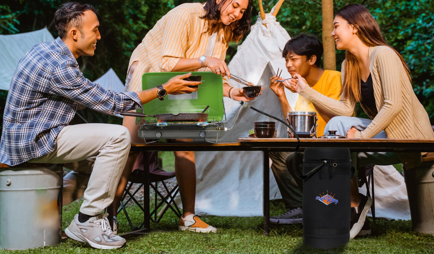 Flame King Gas Hauler for 10LB Propane Tank - Insulated Protective Carry Case for Camping and Outdoor Adventures