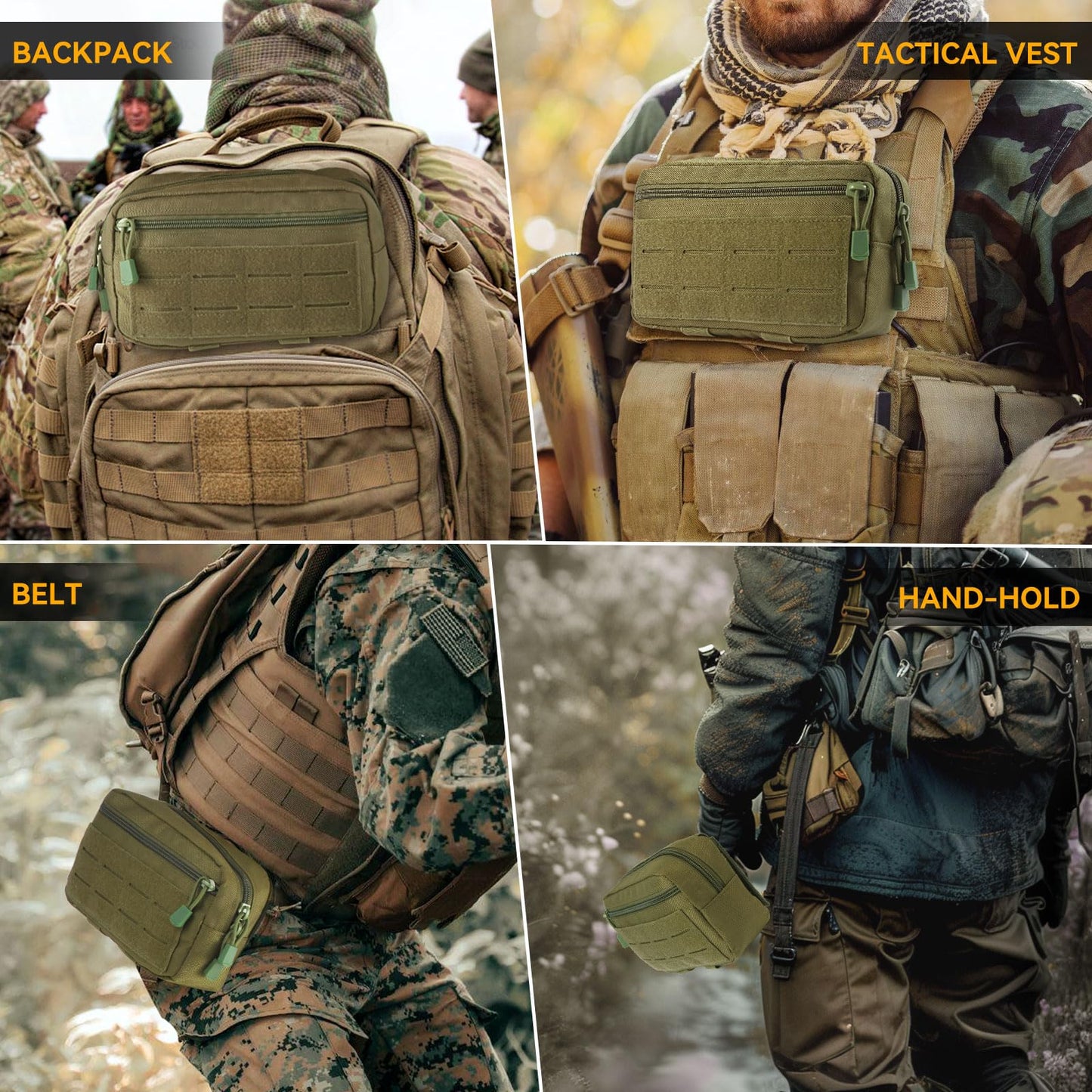 HAYUNEVER Tactical Molle Admin Pouch, Utility EDC Tool Pouch Waist Pack for Vest Battle Belt Accessory Bag