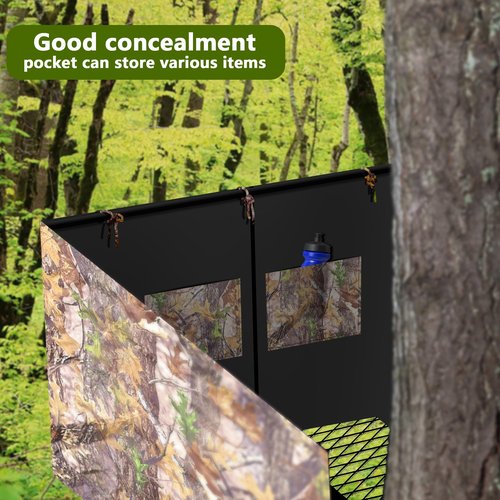 Shupakul Hunting Tree Stand Blinds-Treestand Camo Blind Cover- Hunting Camouflage Ground Blinds with Zipper for Hunting Deer, Turkey (Frames Not Included)