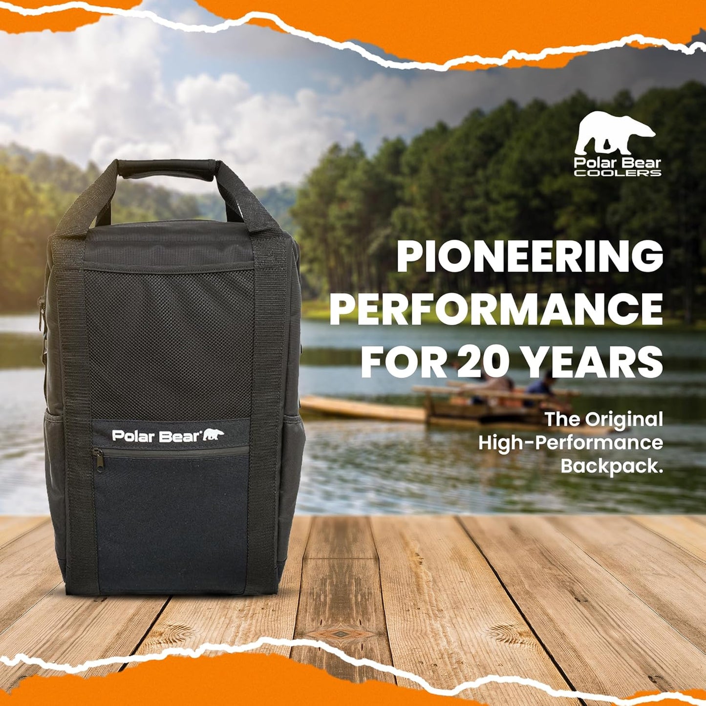 Polar Bear Coolers - Soft-Sided Backpack Cooler - Insulated Backpack for Hiking, Camping, Travel, or Fishing - Heavy-Duty & Portable - Sweat & Leak Proof - Keeps Ice up to 24 hrs
