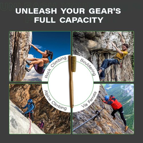 BigWall Premium Rock Climbing Brush | Bristle Cleaning Tool for Bouldering & Indoor Climbing | Beechwood Handle for Durability | Perfectly Portable