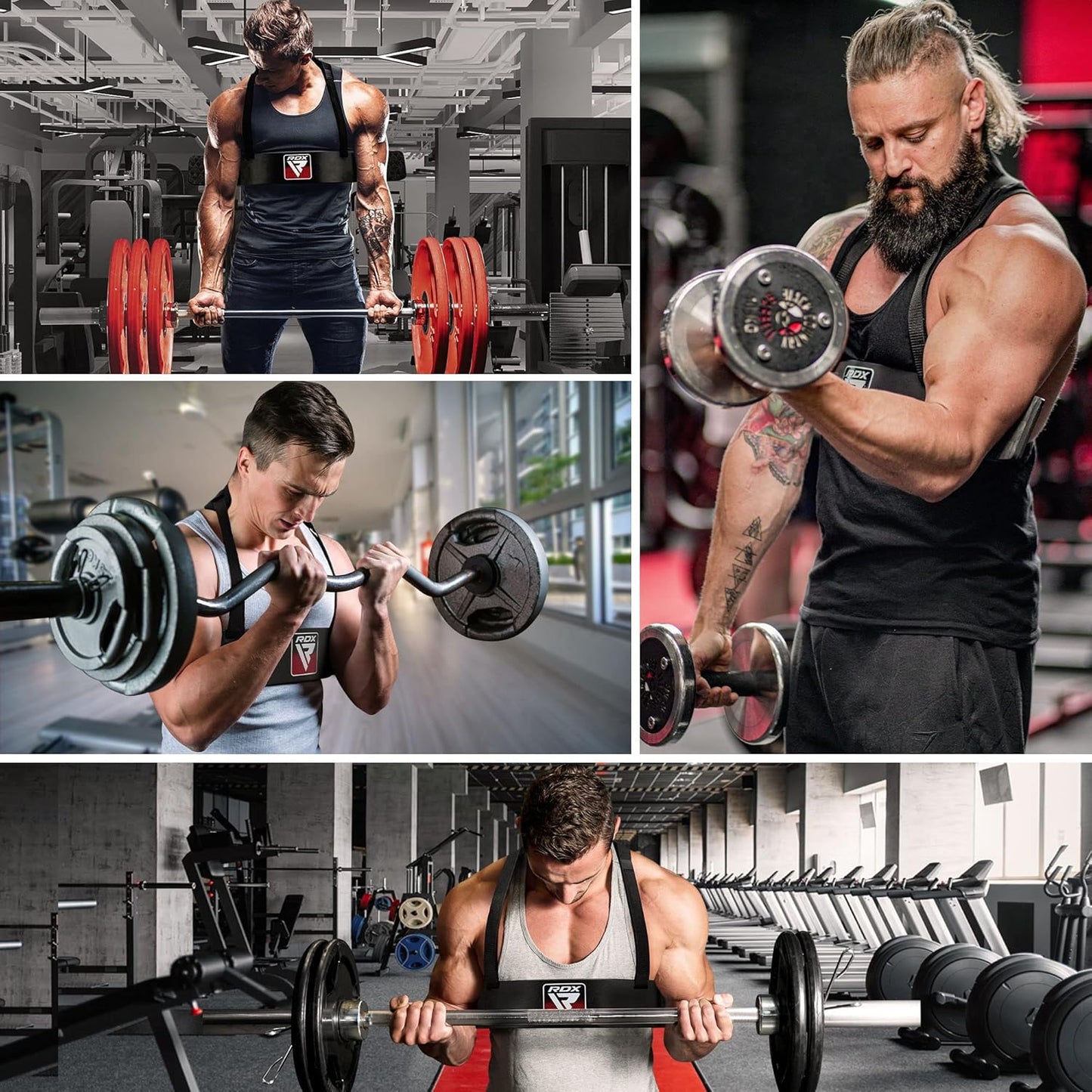 RDX Arm Blaster Biceps Triceps, 23” Aluminum Fitness Curl Support Isolator, Weightlifting Muscle Gains Big Arms Extension Builder, Adjustable 42” Strap, 6MM Neck Pad, Curved Design, Thick Padding