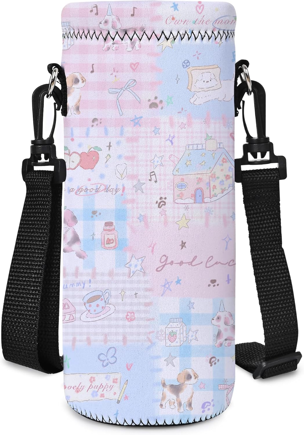 Insulated Neoprene Water Bottle Carrier | 24oz/32oz Sling Holder for Walking