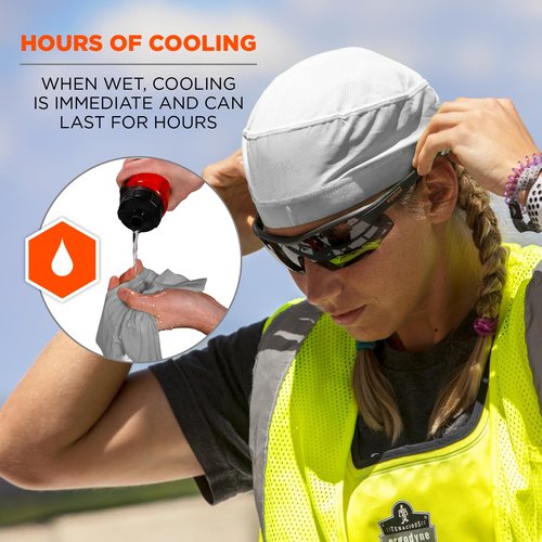 Ergodyne Cooling Skull Cap-Performance Knit, Gray, One Size