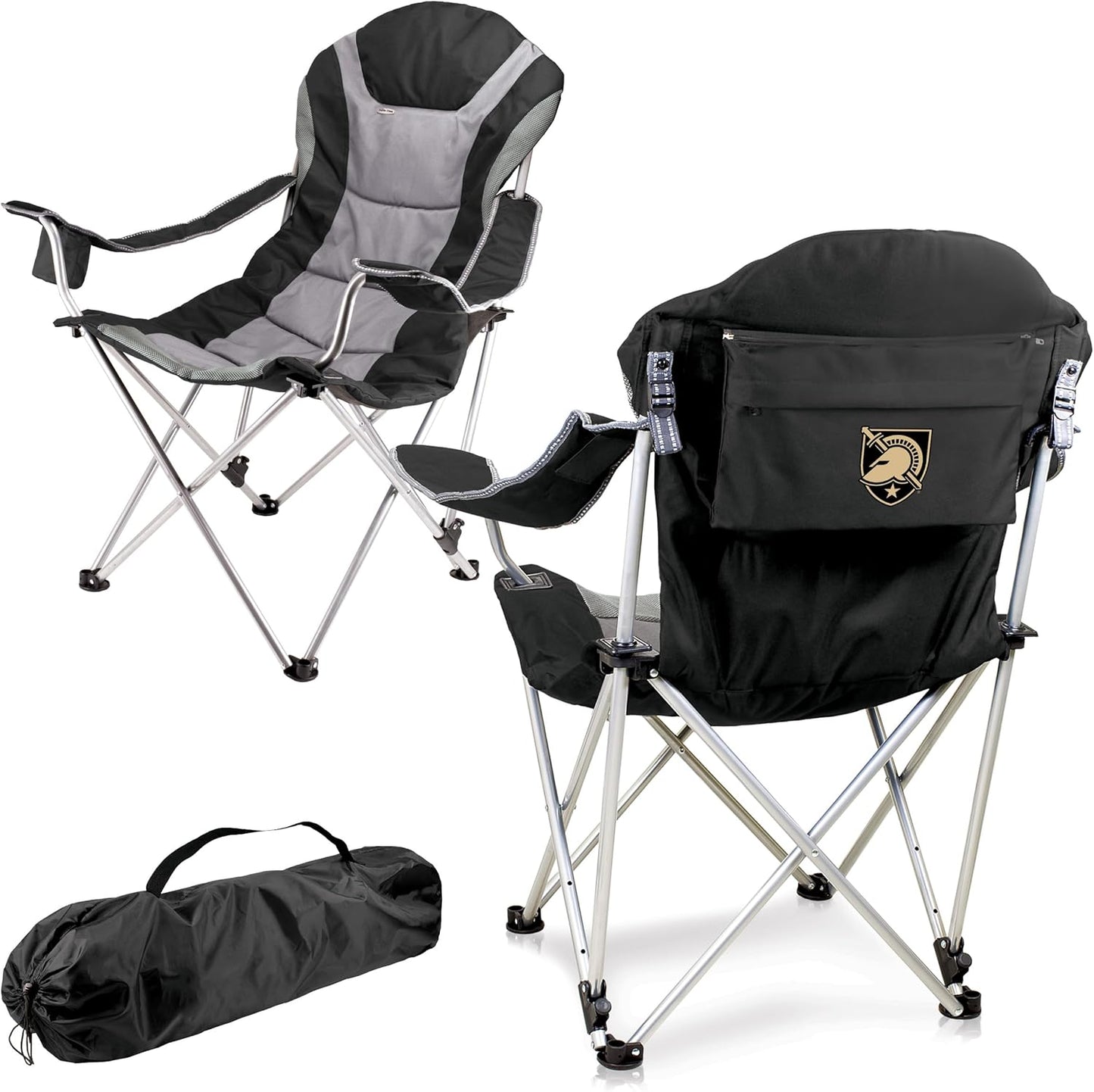 PICNIC TIME NCAA Arkansas Razorbacks Reclining Camp Chair - Beach Chair for Adults - Sports Chair with Carry Bag