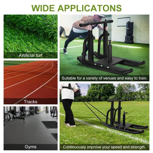 Weight Sled, Fitness Sled, Fitness Strength Training Sled,Adjustable Height Weight Training Sled,Heavy Duty Workout Sled for Building Muscle and Explosive Strength for 1" and 2" Weight Plates.