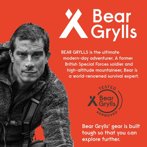 Bear Grylls Camping Pillow, Shredded Memory Foam Travel Pillow with Reversible Cover for Outdoor Use, Black Camping Pillow, Large