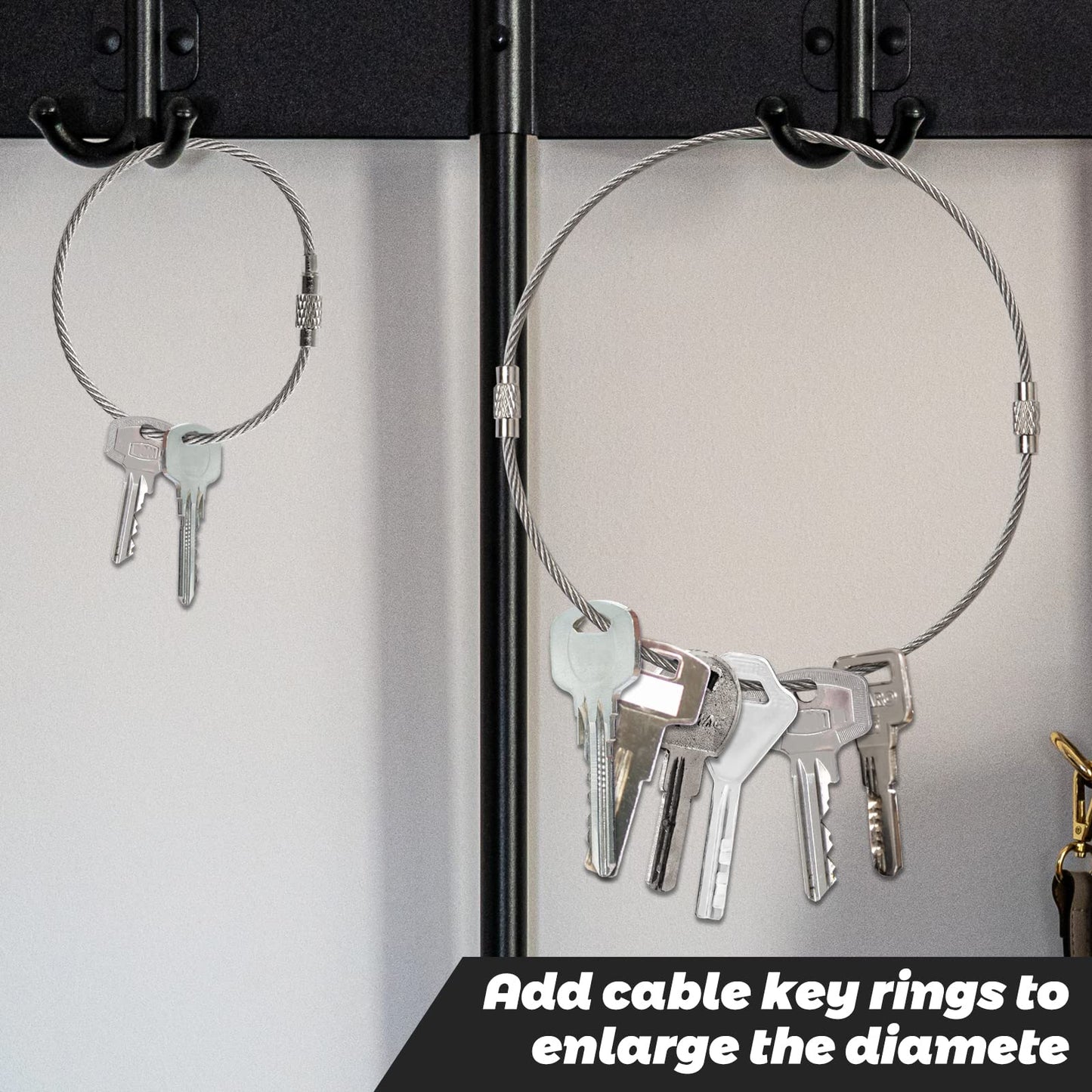 Ira Pollitt 100 Pieces 6 Inch Wire Keychain Cable 2mm Twist Barrel Stainless Steel Key Rings Loop Wire Cable Braided Steel Key Chain Heavy Duty Luggage Tags Loops Tag Keepers