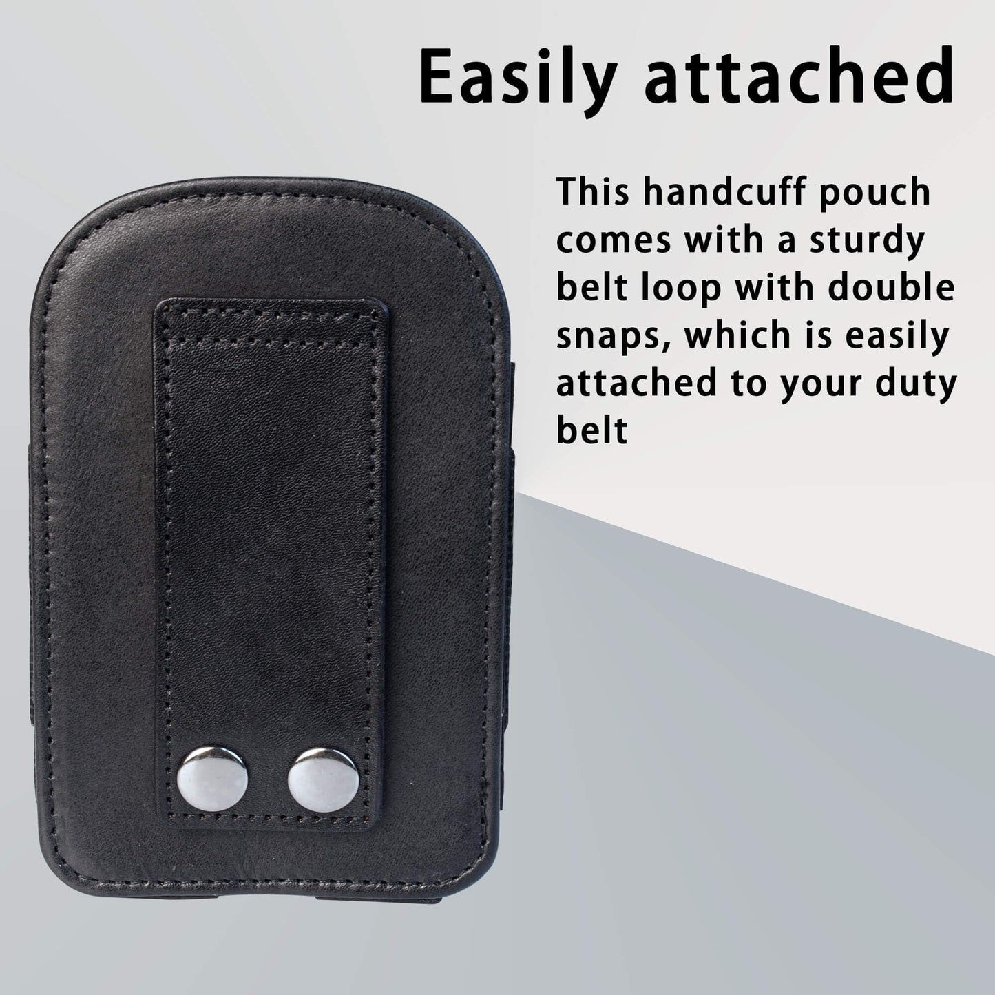 Handcuff Holder,Cuff Holder for Duty Belt, Black Leather Handcuff Pouch Fits for Chain& Hinged Cuff