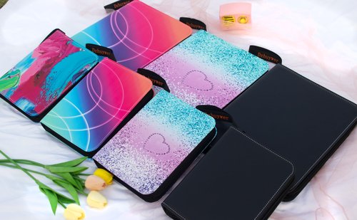 Dzhuywer Trading Card Binder for 9-Pocket 1080 Cards with 60 Removable Sleeves with Protection Zipper Easy Carrying Wristband, Portable Trading Card Albums for Boys Girls Gifts, Pink Purple Butterfly