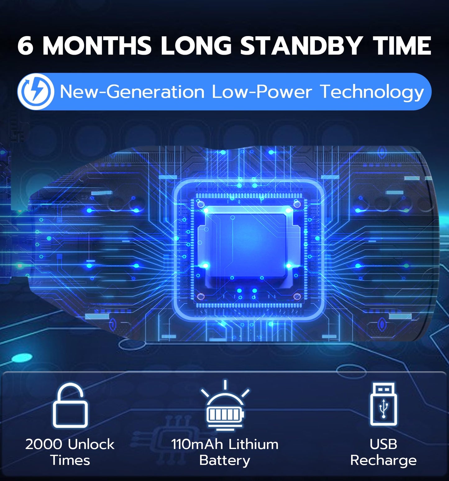 Anweller Scooter Chain Lock, Electric Scooter Accessories, Fingerprint Keyless Biometric Smart Bluetooth App Electronic Digital Heavy Duty Anti Theft Bike Lock