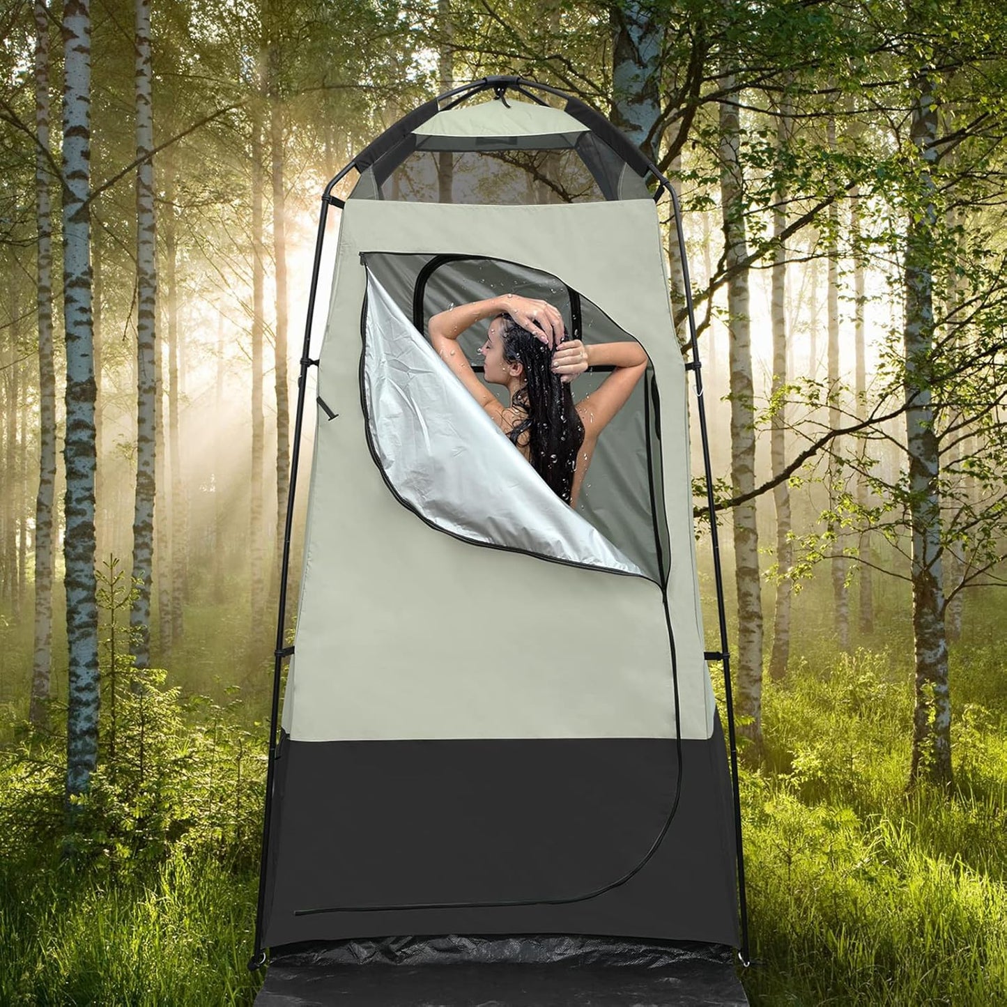 G4Free Camping Shower Tent Privacy Tent Dressing Changing Room Portable Toilet Rain Shelter for Beach with Carry Bag