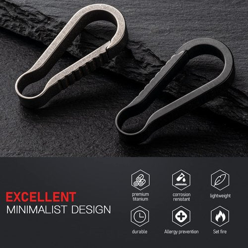 TISUR Titanium Key Ring Hooks, Small Carabiner Keychain Clip,Mini Snap Keyring Key Organizer Key Chain for Purse Backpacks Pants