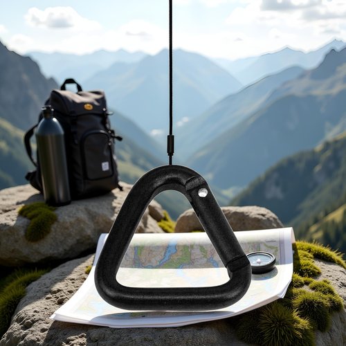 Black Carabiner Clip Auto Locking Storage Corrosion-Resistant Wear-Resistant Hiking Triangle Carabiner Buckle Compatible with Outdoor Accessory and Keychain Carabiners
