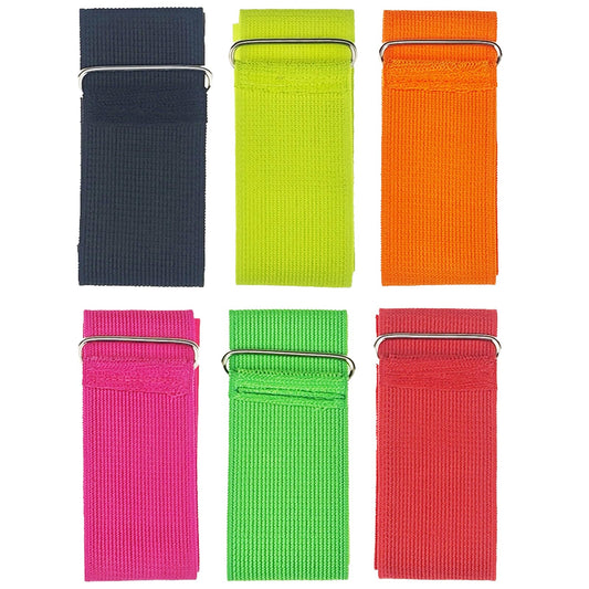 Kasteco 6 Pack 3 Legged Race Bands Colorful Firm Elastic Bands for Kids Adult Outdoor Fun (6)