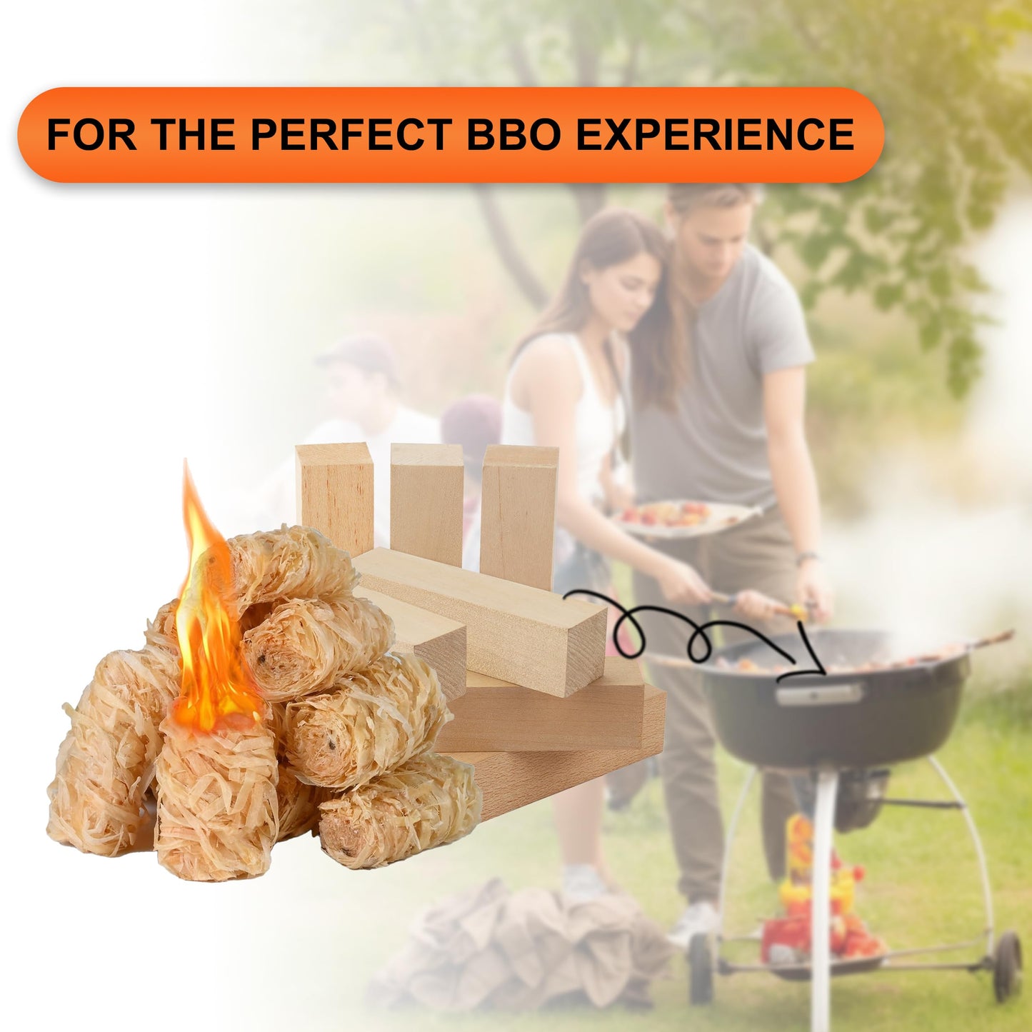 Fire Starter and Fire Wood Sticks for Indoor and Outdoor Use - Quick Ignition Fire Logs for BBQ, Fireplace, Fire Pit and Campfires - Fatwood Firestarter Kindling Sticks