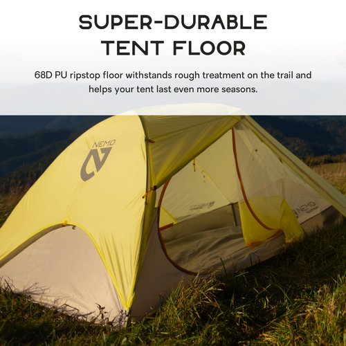 NEMO Equipment Mayfly OSMO Lightweight Backpacking Tent - 3-Person - Citron/Mango