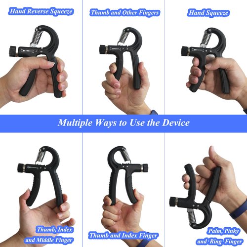 Duomspiace Grip Strength Trainer Hand Grip Strengthener Forearm Exerciser and Hand Workout Tool. Non-Slip Gripper with Adjustable Resistance from 11 to 132lbs. Hand Strengthening Device for Musicians,