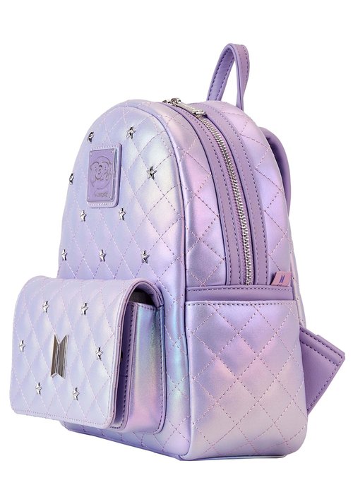 Loungefly BTS Logo Iridescent Purple Mini Backpack