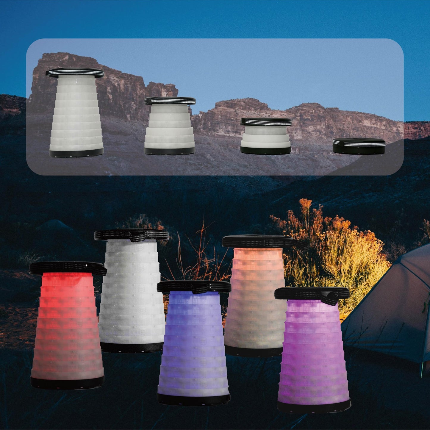 HYPERAX Camping Table & Collapsible Stool Set – Folding Table with 2 Portable Stools for Outdoor Cooking, Camping, Picnics, Beach, Boating, and Travel(Green)