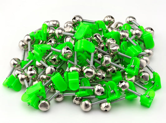 Famgee 46 Pcs Plastic Fishing Bells Clips Night Fishing Rod Fish Bite Bait Alarm Indicator with Dual Alert Bells