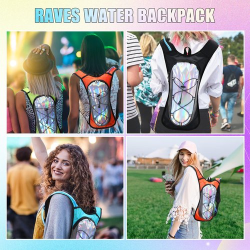 Chunful 6 Pack Running Hydration Backpack Festival Hydration Packs Lightweight Water Backpack with 2L Hiking Water Bladder for Women Men Running Cycling Climbing Hiking(Classic Style)