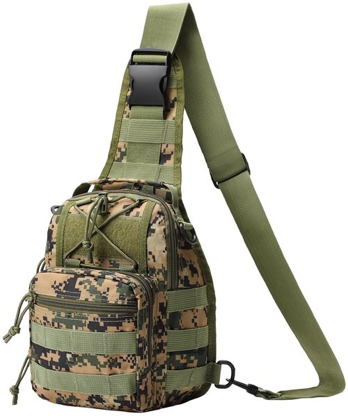 HOW'ON Hunting Backpack Waterproof Sling Shoulder Bag Small Carry Pouch Digital Jungle Camo