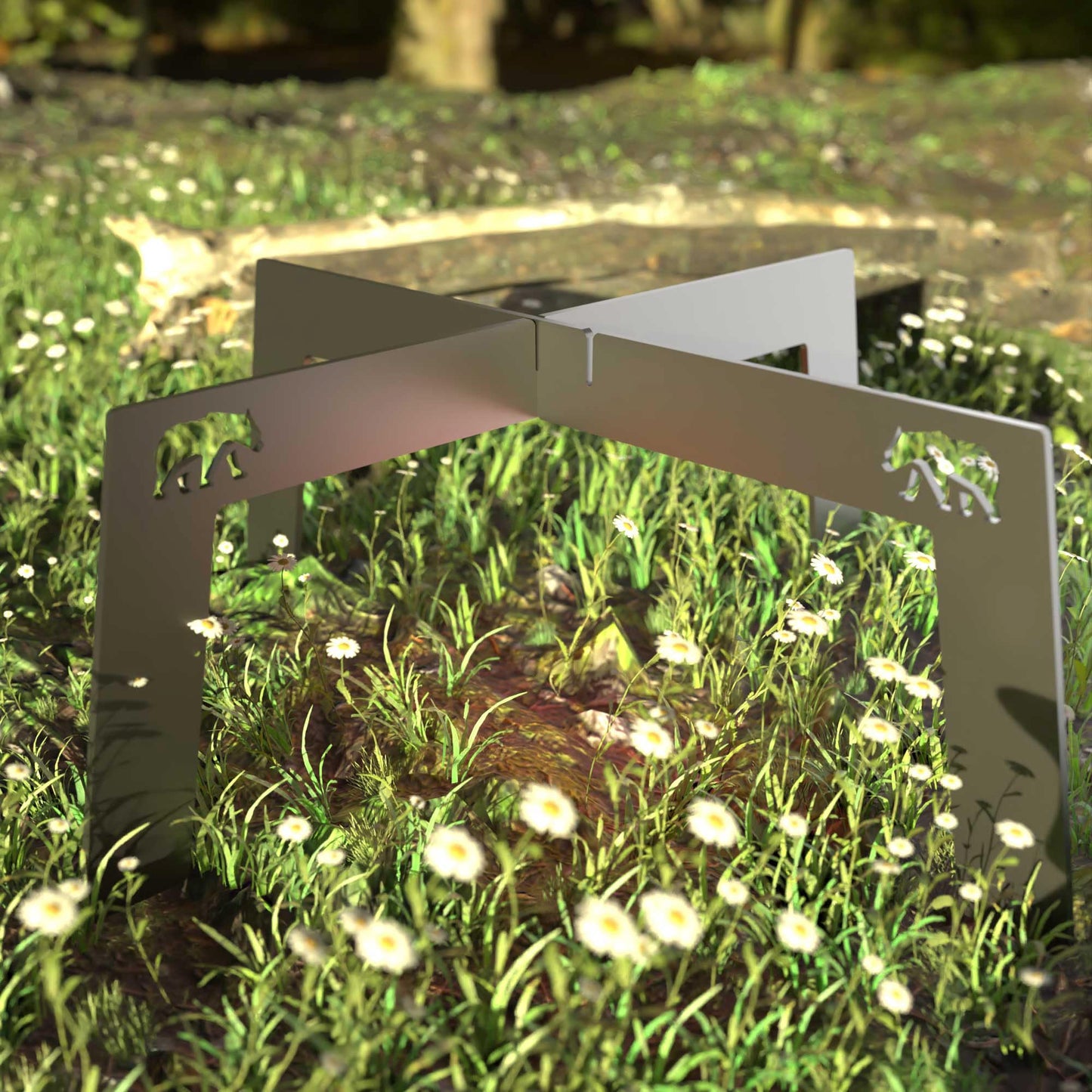 4 foot fire grill 2 Pcs | grill stand for Camping Travel Outdoor (Large)