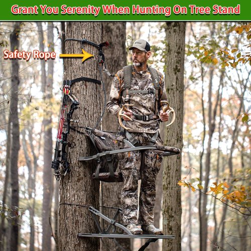 Boaton Reflective Treestand Safety Rope, Linemans Rope for Hunting, Tree Stand Safety Line, Tree Tether Rope, Life Lines for Tree Stands Hunting(10 feet)