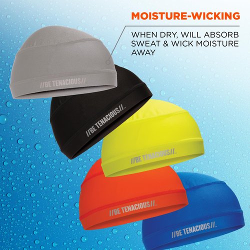 Ergodyne Cooling Skull Cap-Performance Knit, Gray, One Size