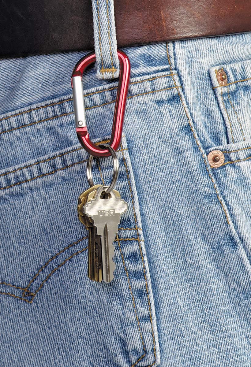 Lucky Line Aluminum Large 3-1/8" Carabiner Clip, 5 Pack, Snap-Link C-Shape Heavy Duty Key Chain, Nickel-Plated Key Ring, Light Weight and Durable