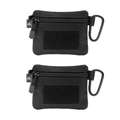 Little Fire Craft Tactical Compact Pouch Molle Attachment Lightweight Waist Pack Utility EDC Pouch 2 Pack (Black)