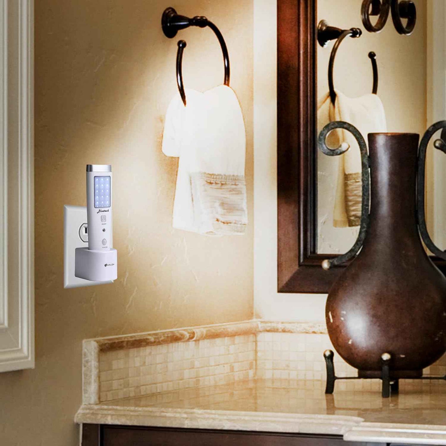 Avalon LED Flashlight Night Light - Portable Emergency Light with Motion Detection, 3 Pack