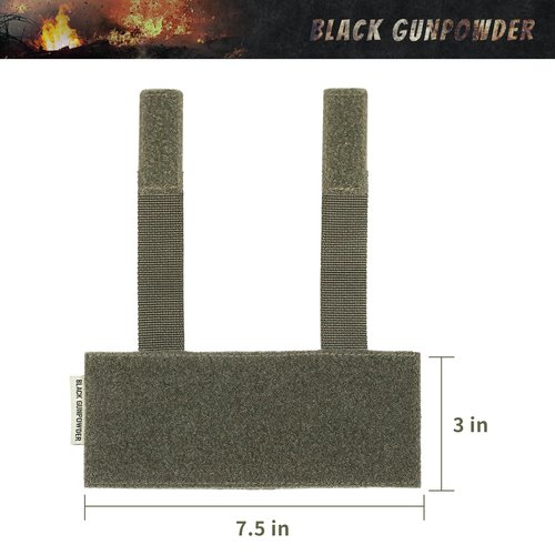 Black Gunpowder Molle Panel Tactical Morale Patches Board Even Number Gear Attachment (Ranger Green, 7.5 x 3 in, 1 Piece)