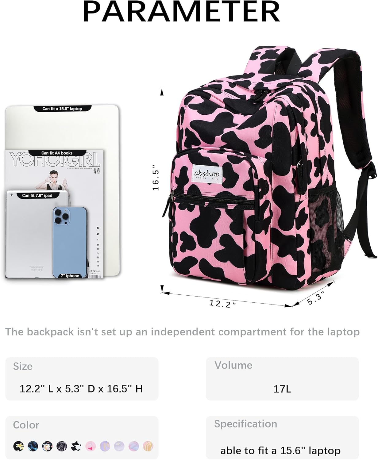 abshoo Classical Basic Travel Backpack For School Water Resistant Bookbag