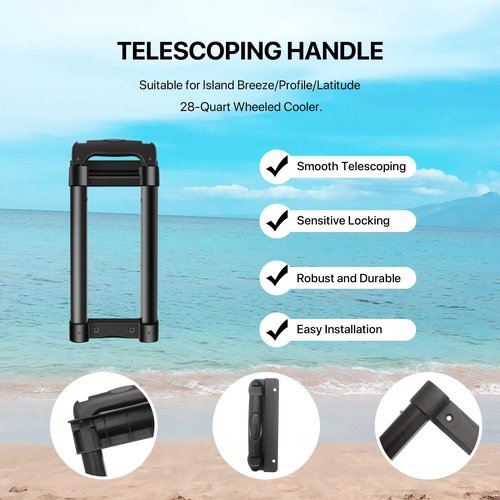 LBB-Parts Telescoping Handle for Island Breeze 28 Qt Roller Coolers,Replacement Ice Cube Cooler Handle,Cooler Replacement Handle for Igloo 28QT-54QT Coolers