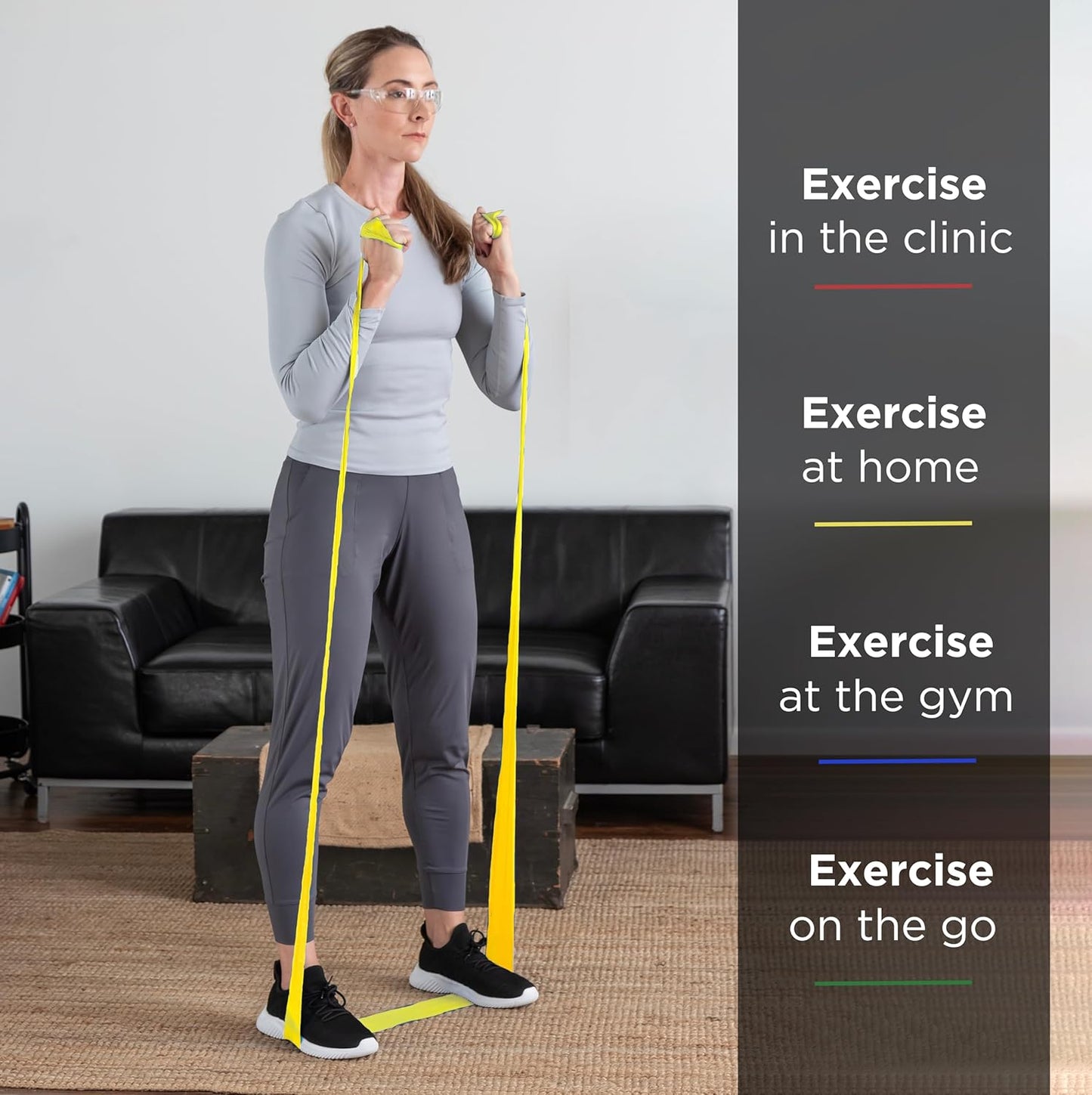 THERABAND Professional Latex Resistance Bands For Rehabilitation, Portable Fitness and Workout, Home Exercise, 5 Foot, Green, Heavy, Level 4, Individual Package