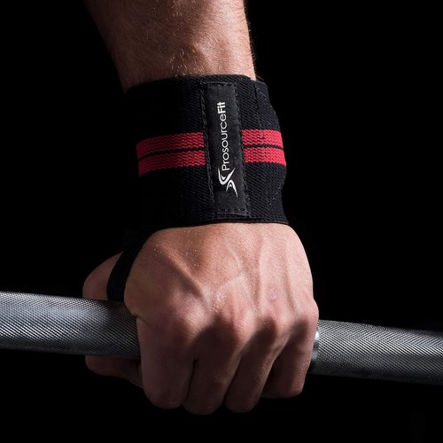 Barbell Weight Lifting Wrist Wraps with Thumb Loop Support - ProsourceFit Yellow