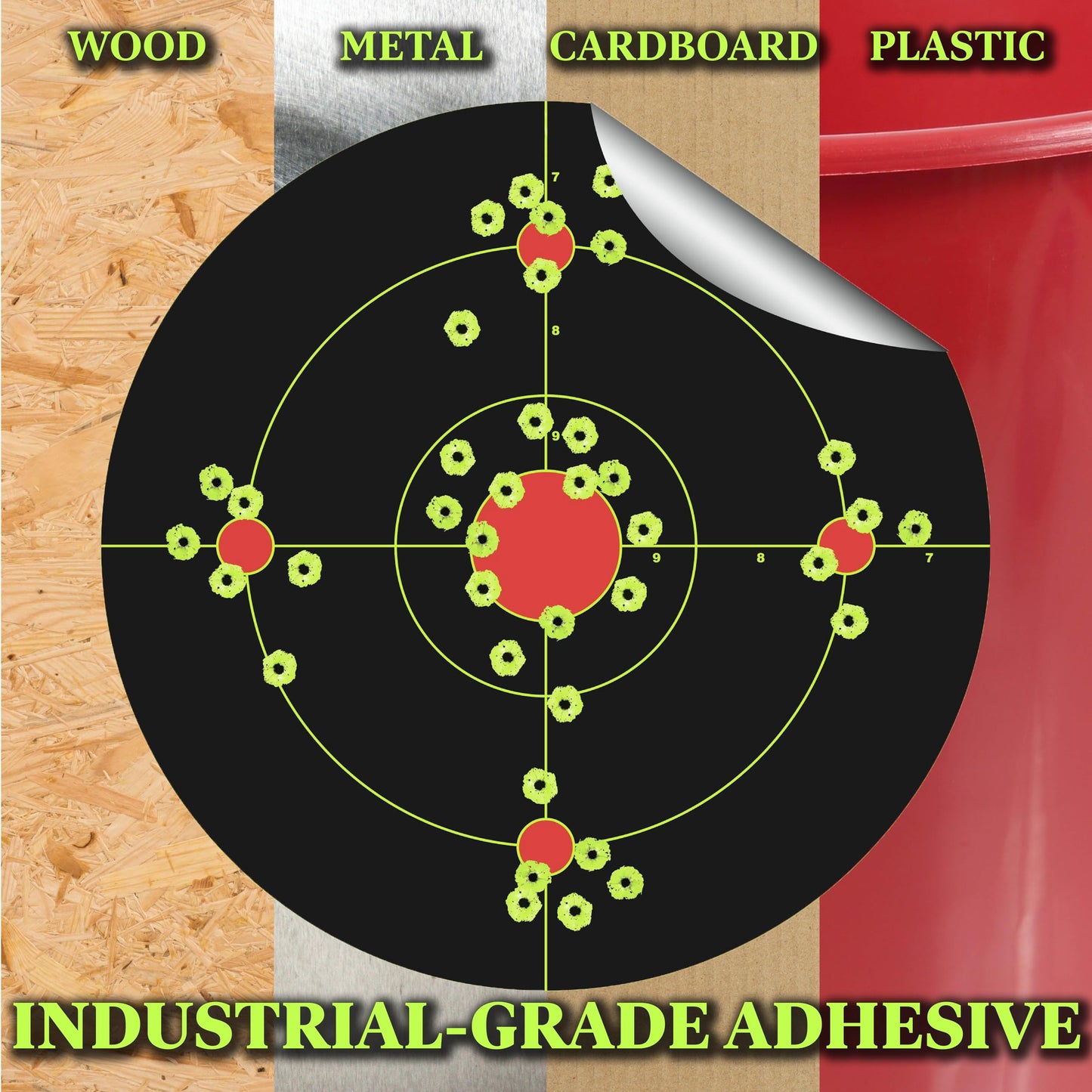 Splatterburst Targets - 12 inch Adhesive Stick & Splatter Reactive Shooting Targets - Rifle, Pistol, Airsoft, BB Gun, Pellet Gun, Air Rifle (10 Pack)
