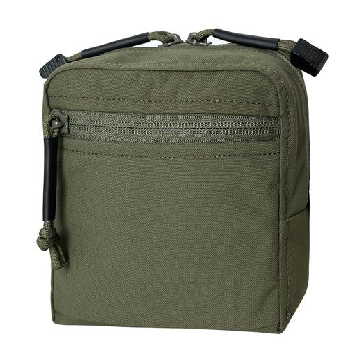 Tactical Pouch Double YKK Zipper Smart GP Accessory Bag with Mag Pouch Inside Pocket Molle Strap Delustering 500D Nylon 5.5"×5.5"×2.4"(Ranger Green)