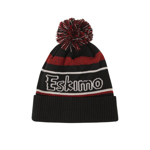 Eskimo Standard Beanie Pom Hat, Black, One Size