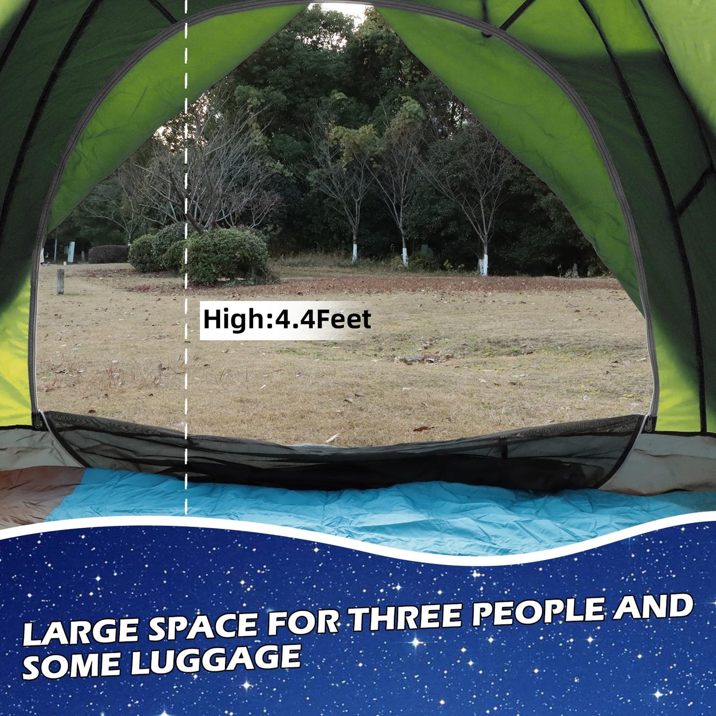 Arctic Lemmings 2-3 Person Backpacking Tent, 3-4 Season Lightweight Waterproof Tents with Two Doors for Outdoor Camping, Hiking, Family Beach Hunting Travel(Army Green)