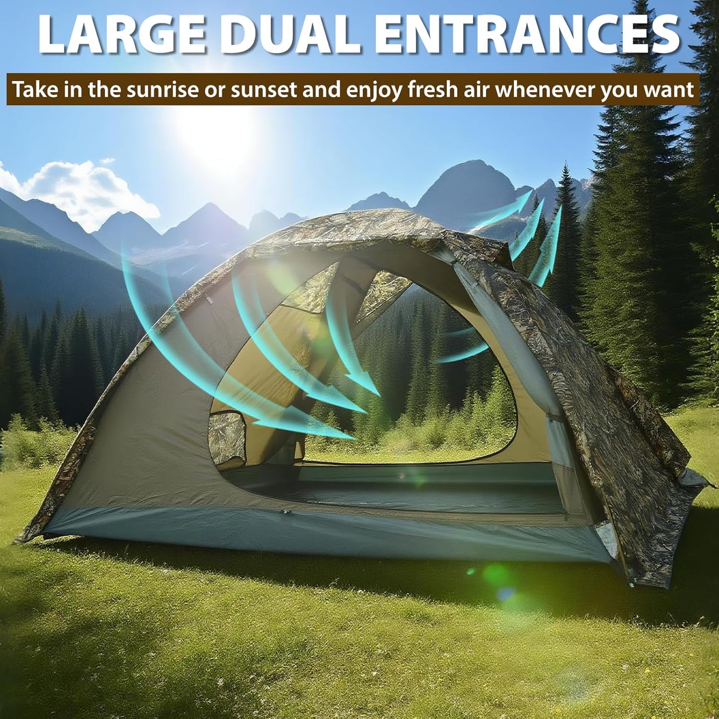 GEERTOP 4 Person 4 Season Tent for Camping Waterproof Double Layer Easy Set Up Family Tent for Camping Hiking Backpacking Outdoor Travel