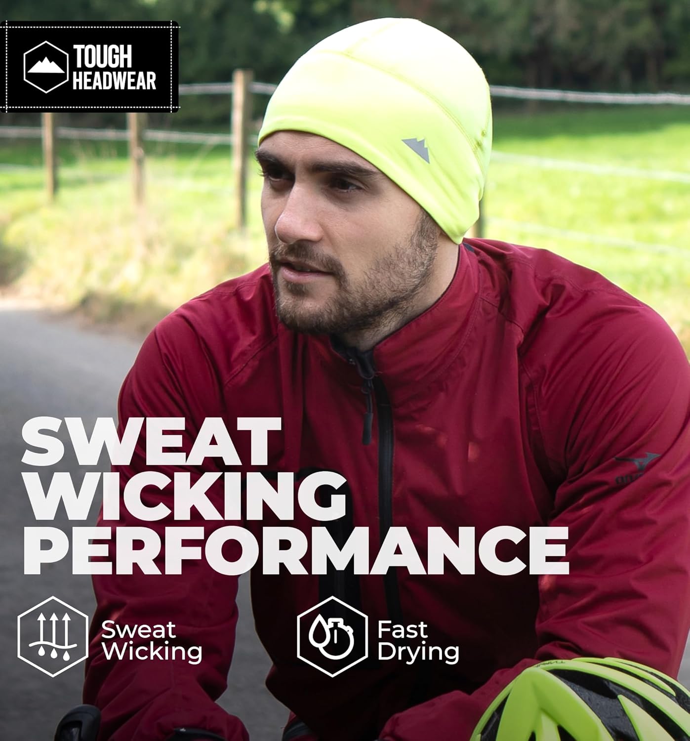 Tough Headwear Skull Cap for Men - Beanie Hats - Skully Beanie Cap - Cooling Skull Caps for Men Locs Sweat Dreads Running