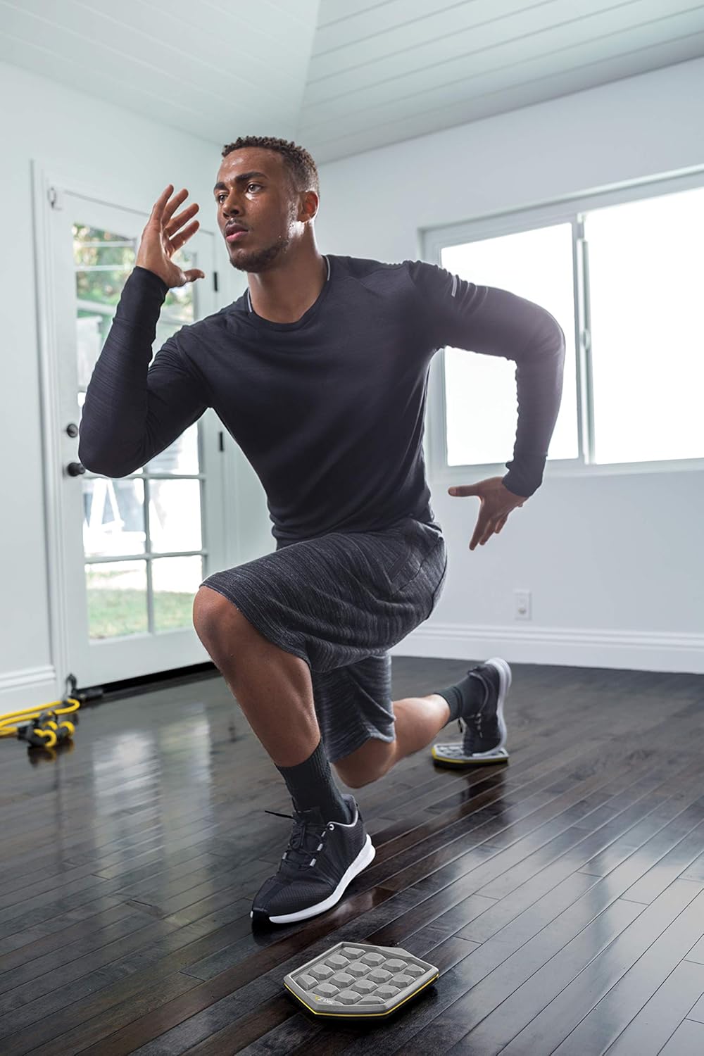 SKLZ Slidez Dual-Sided Exercise Glider Discs for Core Stability Exercises for Hands & Feet, Standard Use,Yellow