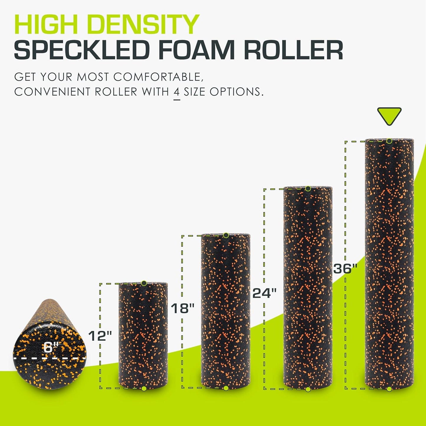 ProsourceFit High Density Foam Rollers 36 - inches Long, Firm Full Body Athletic Massage Tool for Back Stretching, Yoga, Pilates, Post Workout Muscle Recuperation, Black